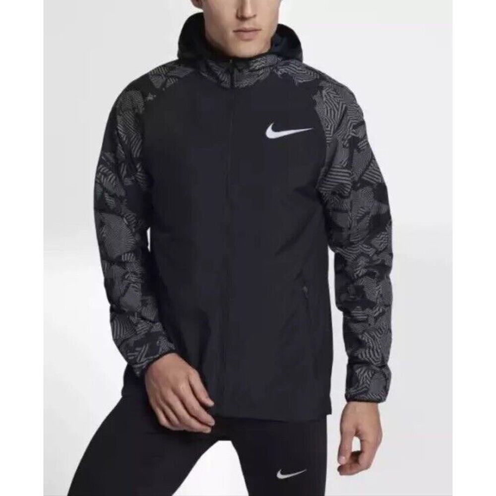 Nike Men's Running Flash Reflective Jacket Black 858151-010 Size Small